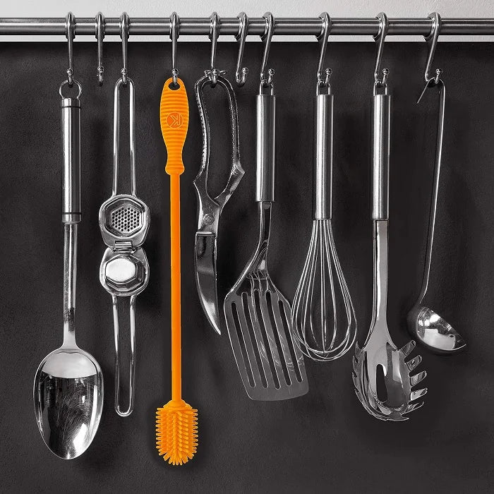 Silicone Bottle Cleaning Brush With Long Handle, Ideal for Baby Bottles, Water Bottles, Containers, Vases, and Glass