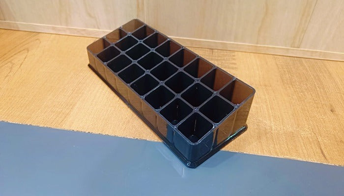 24 Cavity Black Lipstick Organiser, Lipstick Lip Gloss Nail Polish Cosmetics Organiser, 24 Grid Squares Holder Stand (Plastic)