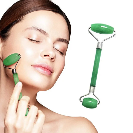 Flawless Facial Massage Jade Roller for Women is Natural Himalayan Stone Gua Sha Stone with Face Roller, helps Skin Wrinkles & Serum Application