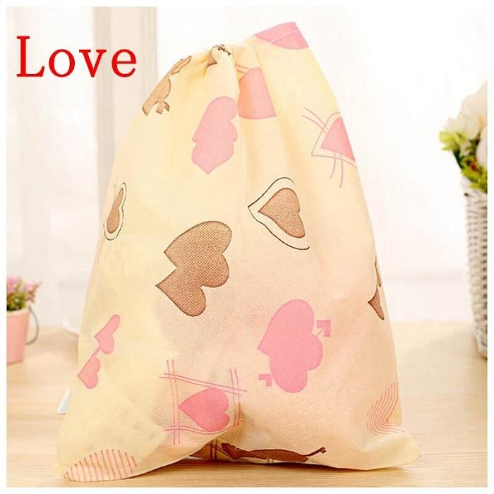 Portable Dust Proof Travel Shoe Bag Random Print - (Pack of 3 Pcs)