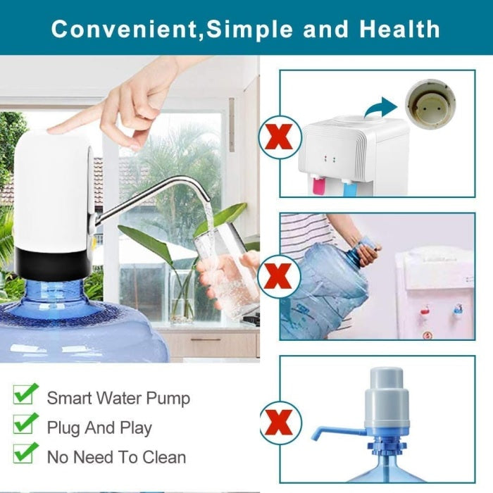 Automatic Portable Mini Rechargeable Water Dispenser, Portable Water Bottle Pump for Universal
