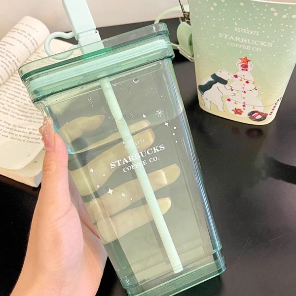 Star Plastic Tumbler, Transparent Plastic Printed Stars Tumbler Sipper
