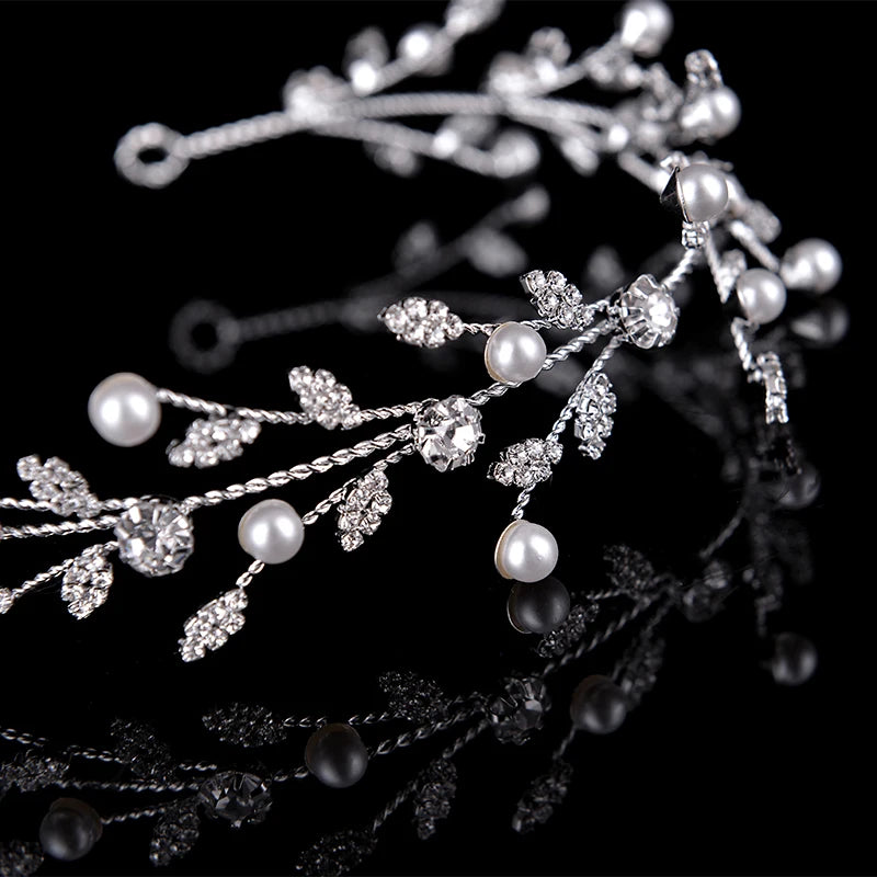 Crown HADIYANA Bridal Wedding Hair Accessories Lovely Pearl Leaves Design Elegant For Women Zircon BC5053 Haar Sieraden Bruiloft
