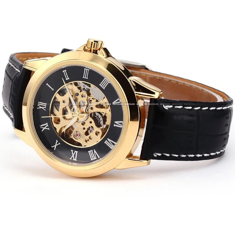 Shenhua Mens Watches Top Brand Luxury Gold Automatic Mechanical Wrist Watches For Men Skeleton relogio masculino reloj hombre