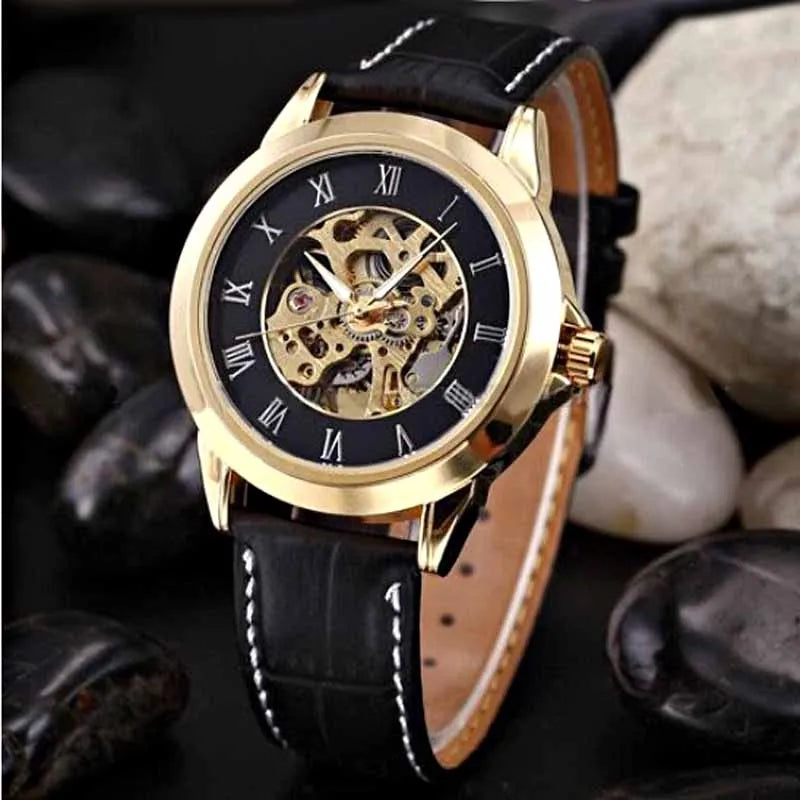 Shenhua Mens Watches Top Brand Luxury Gold Automatic Mechanical Wrist Watches For Men Skeleton relogio masculino reloj hombre