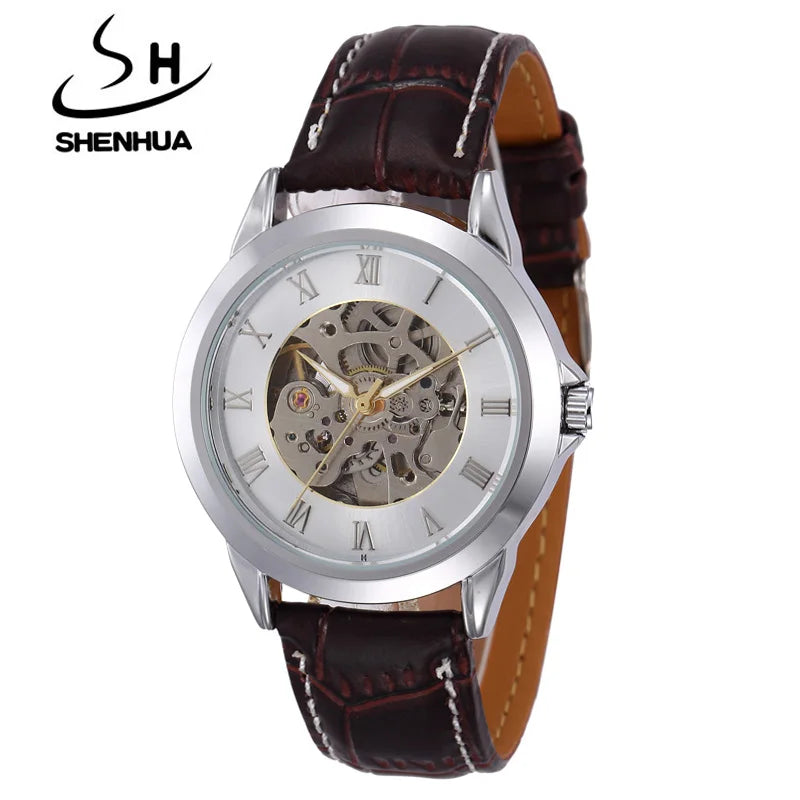 Shenhua Mens Watches Top Brand Luxury Gold Automatic Mechanical Wrist Watches For Men Skeleton relogio masculino reloj hombre