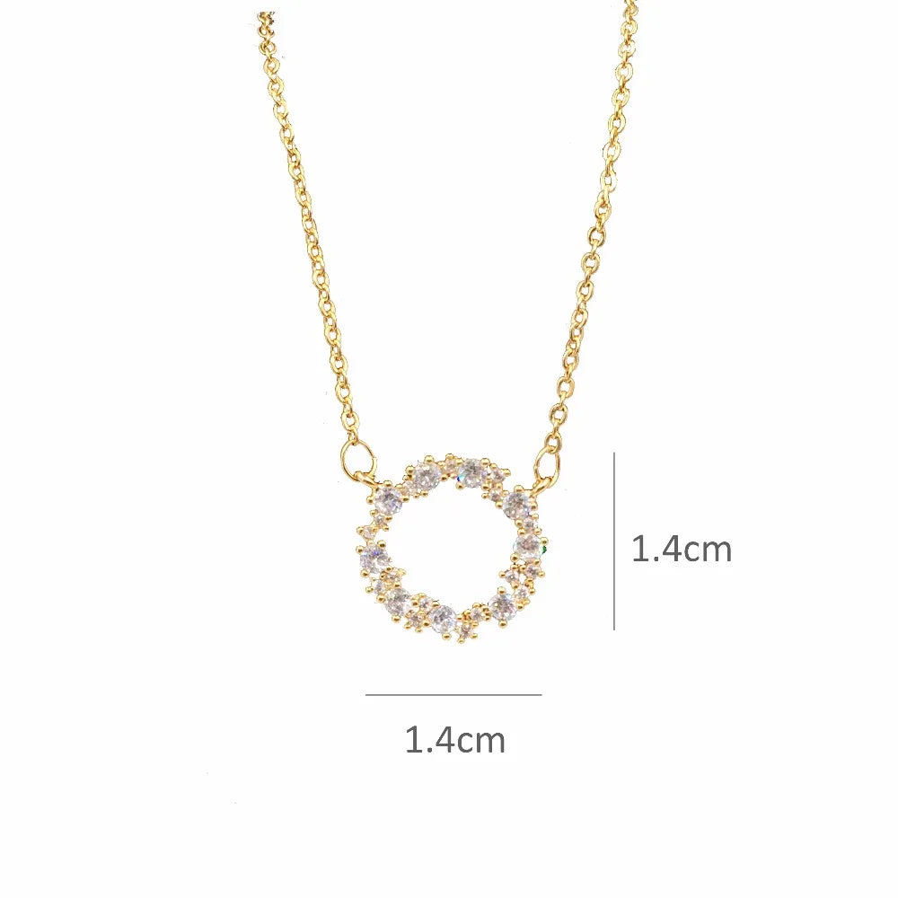 HADIYANA Hot Selling AAA Cubic Zirconia 2pcs Jewelry Set Fashion Round Shape Pendant Necklace and Earring Sets For Woman CN221