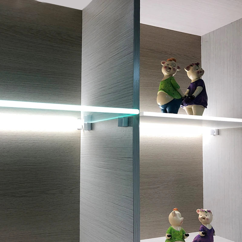 110-240V LED Under Cabinet Light 30cm 40cm 50cm Hand Scan Sensor Glass Splint Lamp LED Aluminum Strip Lights Layer Pate Lamps