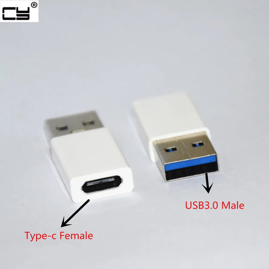 High Speed USB 3.1 Type C Female to USB 3.0 Male Port Adapter USB-C to USB3.0 Type-A Connector Converter / White Color