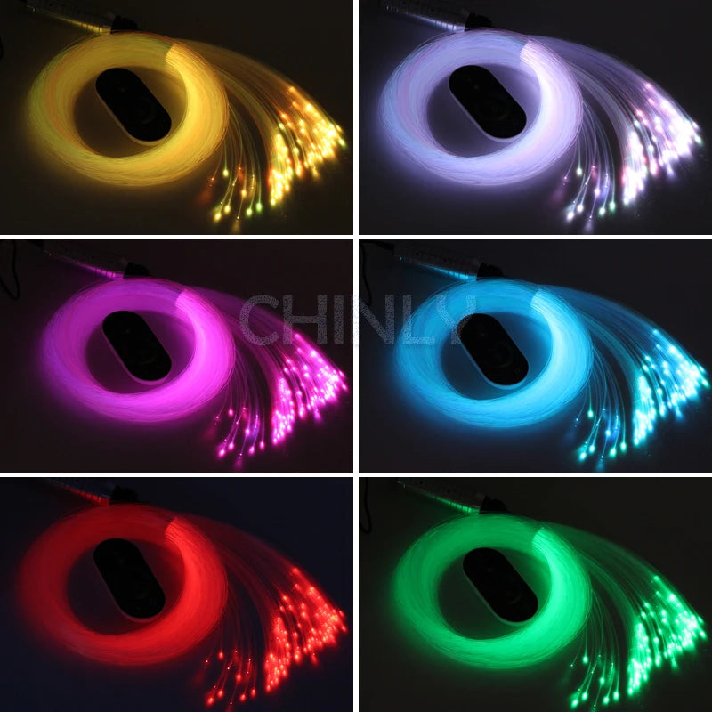 LED Fiber Optic Starry Sky Light Decorative Car 6W RGB Engine Touch Remote Control 150pcs 0.75mm 2M Optical Fiber Ceiling Lights