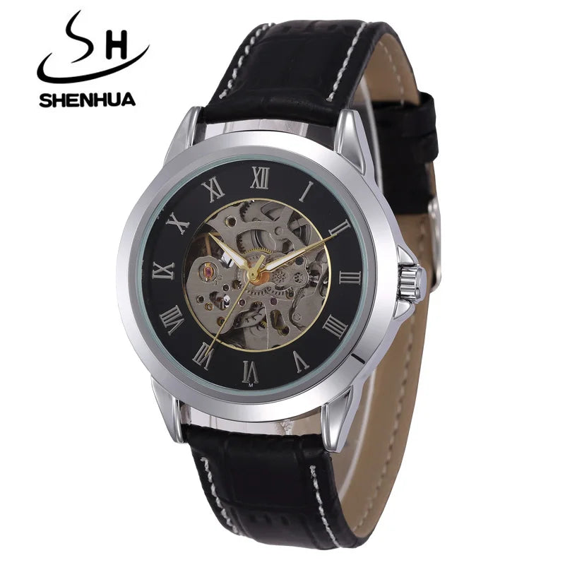 Shenhua Mens Watches Top Brand Luxury Gold Automatic Mechanical Wrist Watches For Men Skeleton relogio masculino reloj hombre