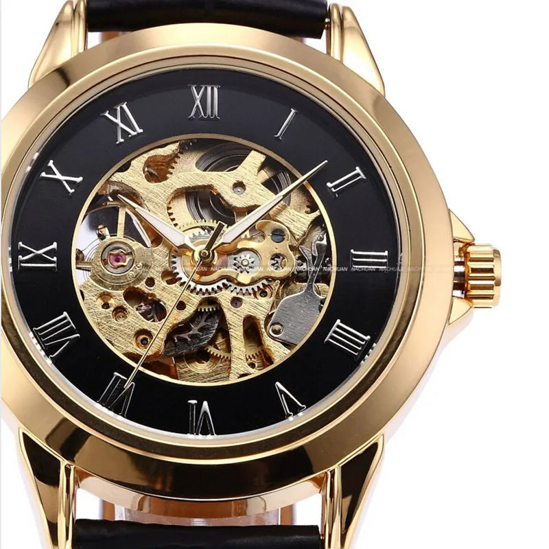 Shenhua Mens Watches Top Brand Luxury Gold Automatic Mechanical Wrist Watches For Men Skeleton relogio masculino reloj hombre