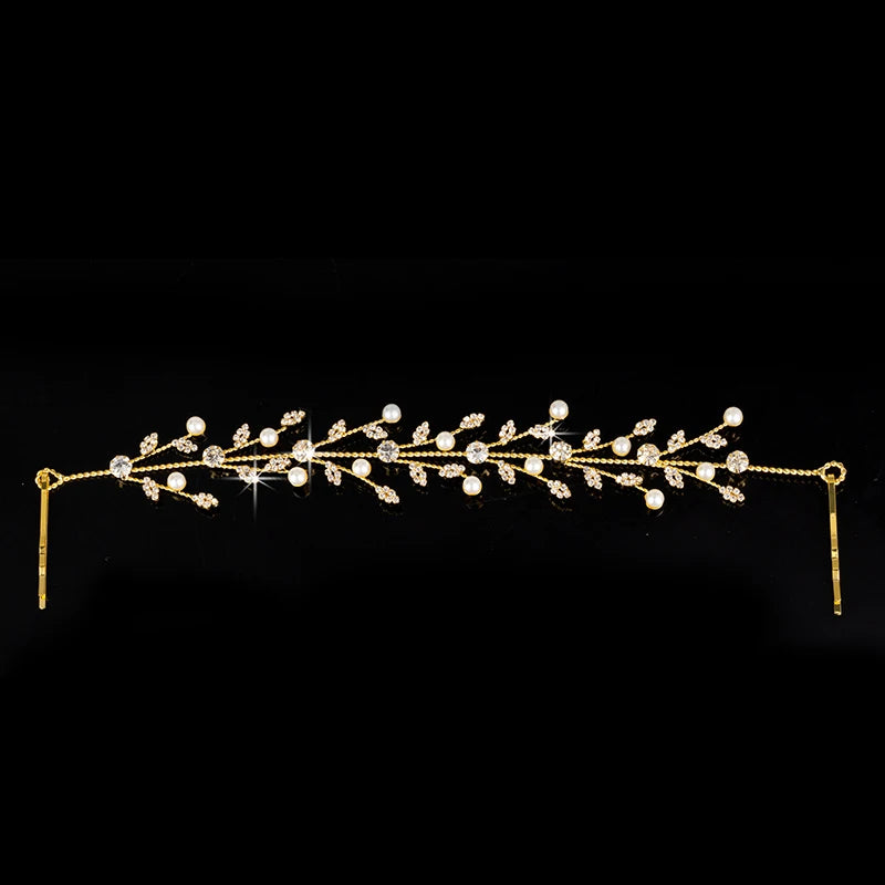 Crown HADIYANA Bridal Wedding Hair Accessories Lovely Pearl Leaves Design Elegant For Women Zircon BC5053 Haar Sieraden Bruiloft