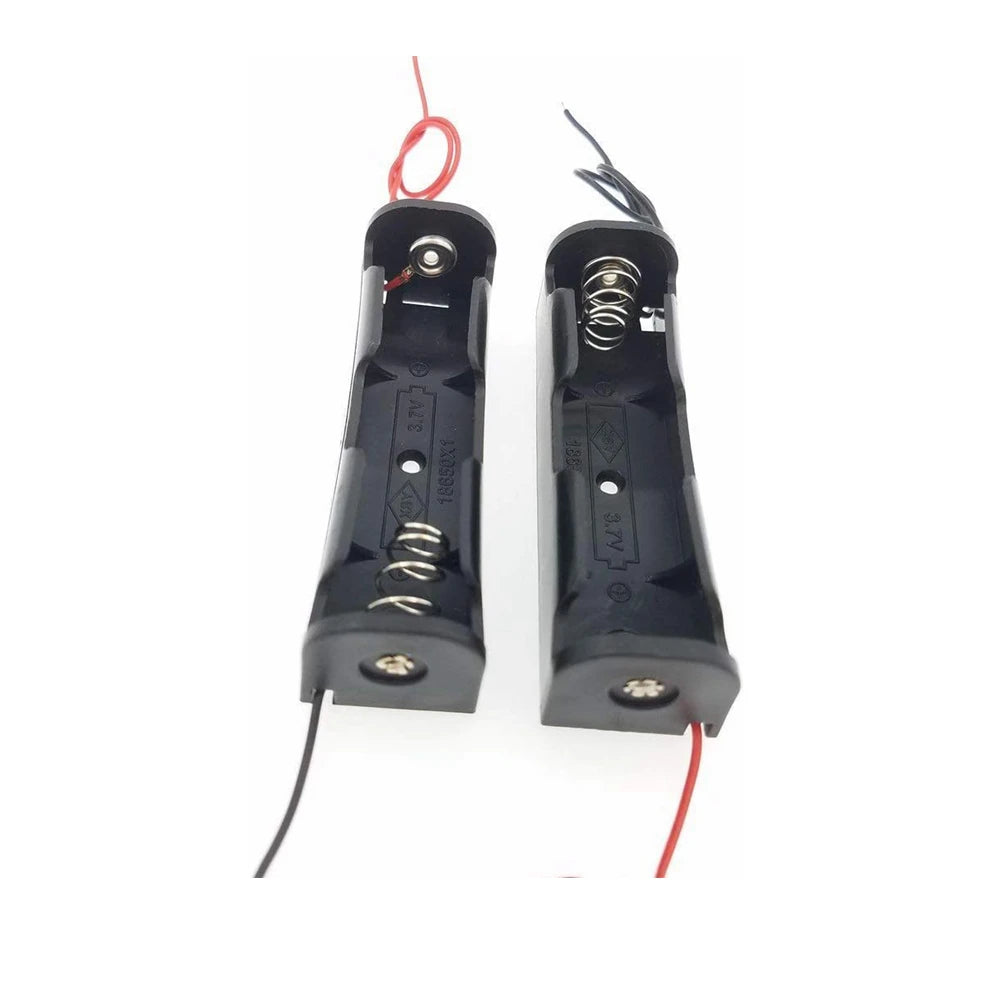 10pcs 18650 Battery Clip 18650 Battery Holder Batteries Case Storage Box Case for 18650 Battery with Connect Lead