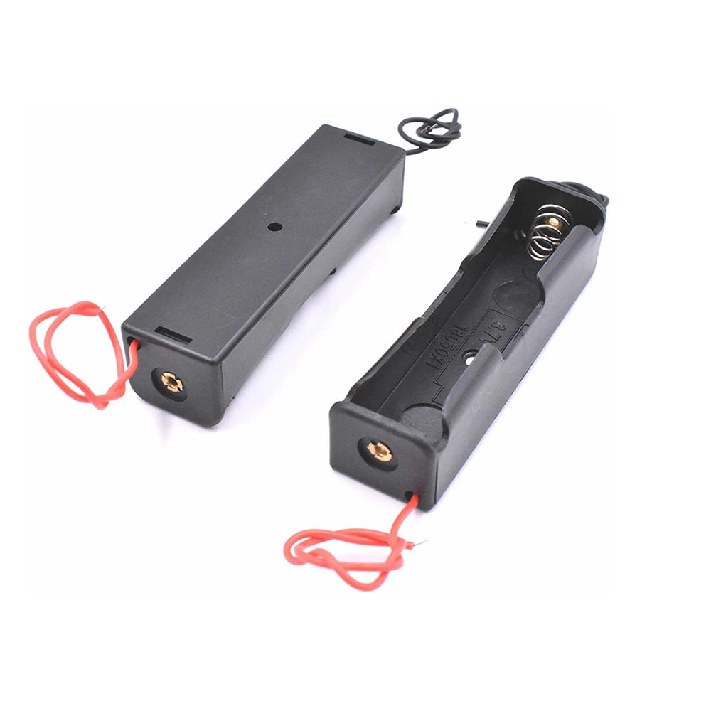10pcs 18650 Battery Clip 18650 Battery Holder Batteries Case Storage Box Case for 18650 Battery with Connect Lead