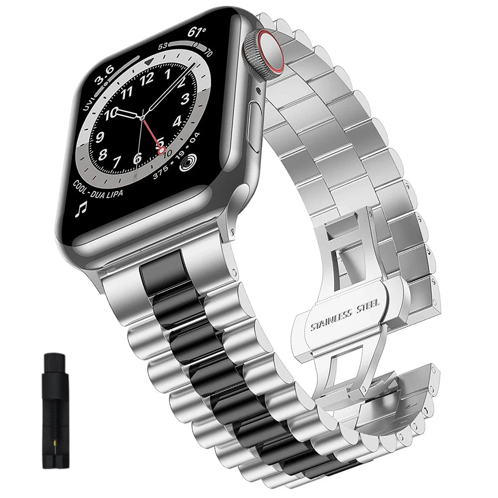 Stainless Steel Strap for Apple Watch 7 Band 41mm 45mm Bracelet Wristband for iwatch 7 6 5 3 40mm 44mm Luxurious Belt Watchbands