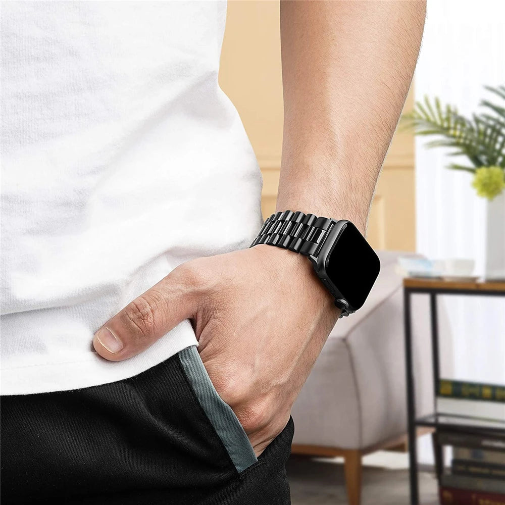 Stainless Steel Strap for Apple Watch 7 Band 41mm 45mm Bracelet Wristband for iwatch 7 6 5 3 40mm 44mm Luxurious Belt Watchbands