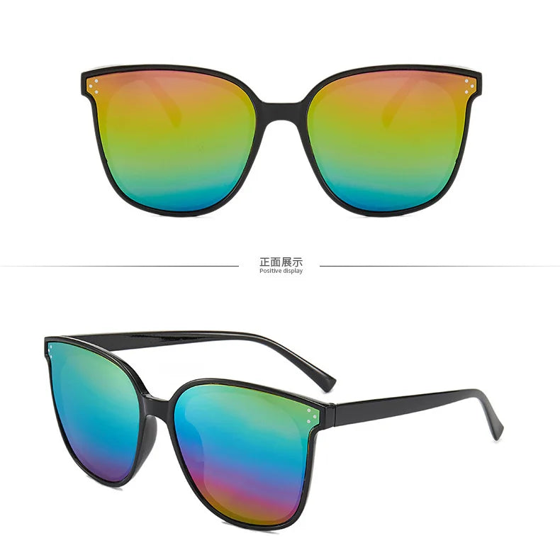RMM brand Unisex big frame square Sunglasses Hip hop Sunglasses Retro Square cat eye 3 point Sunglasses for women men