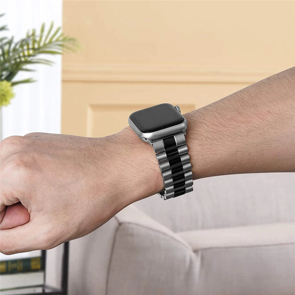 Stainless Steel Strap for Apple Watch 7 Band 41mm 45mm Bracelet Wristband for iwatch 7 6 5 3 40mm 44mm Luxurious Belt Watchbands