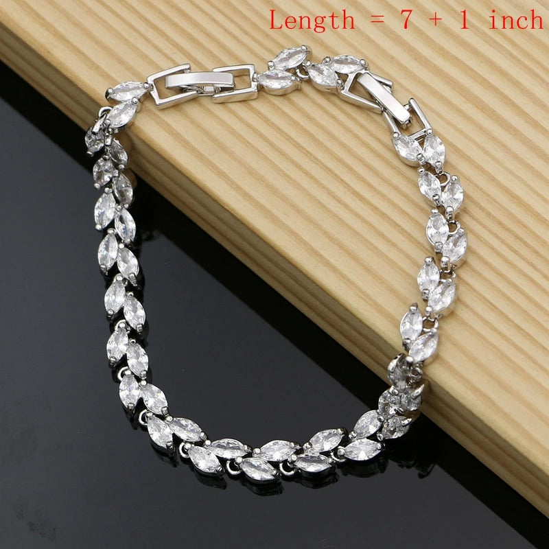 Luxury Flowers 925 Sterling Silver Costume Jewelry Sets for Women Cubic Zirconia Earrings Fashion Wedding Jewelry Necklace Sets