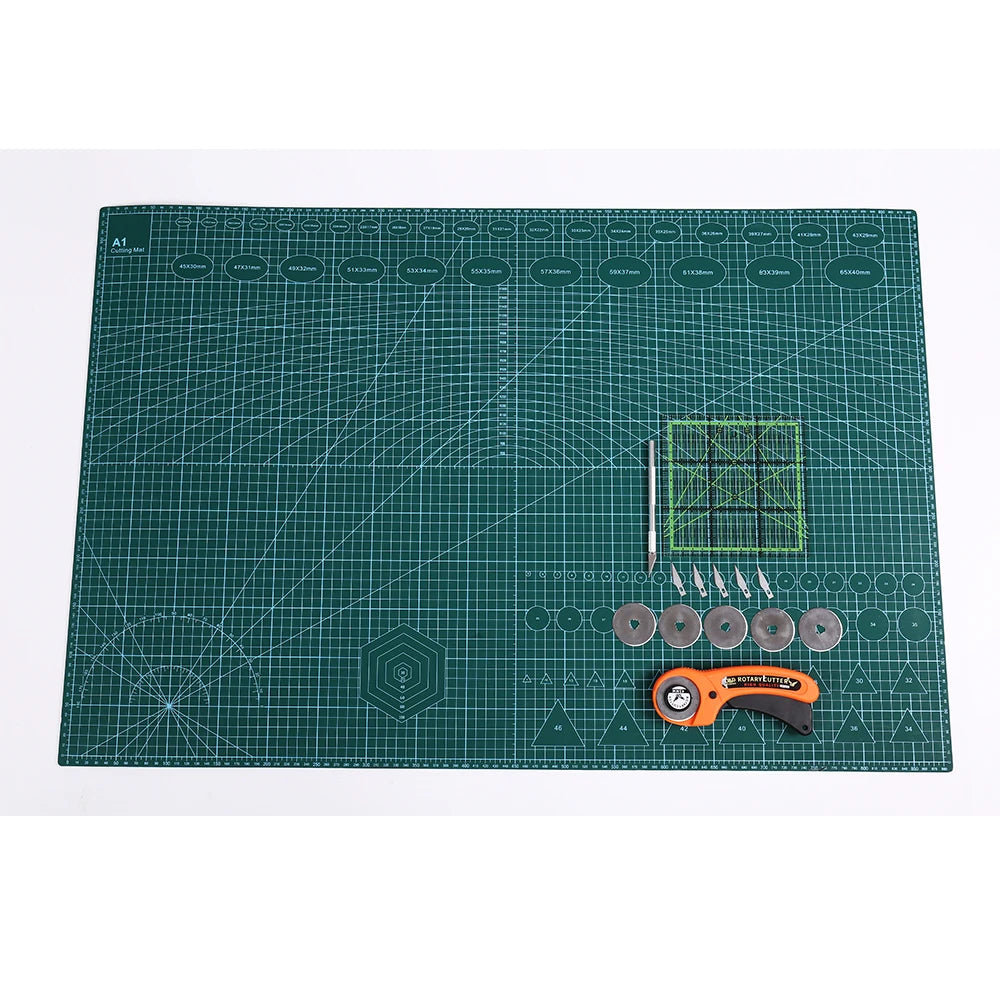 Rotary Cutter 45mm Kit Sewing Accessories Leather Tool Model Carving Knife PVC Cutting Mat A1A2Double Side Multi Size DIY Craft