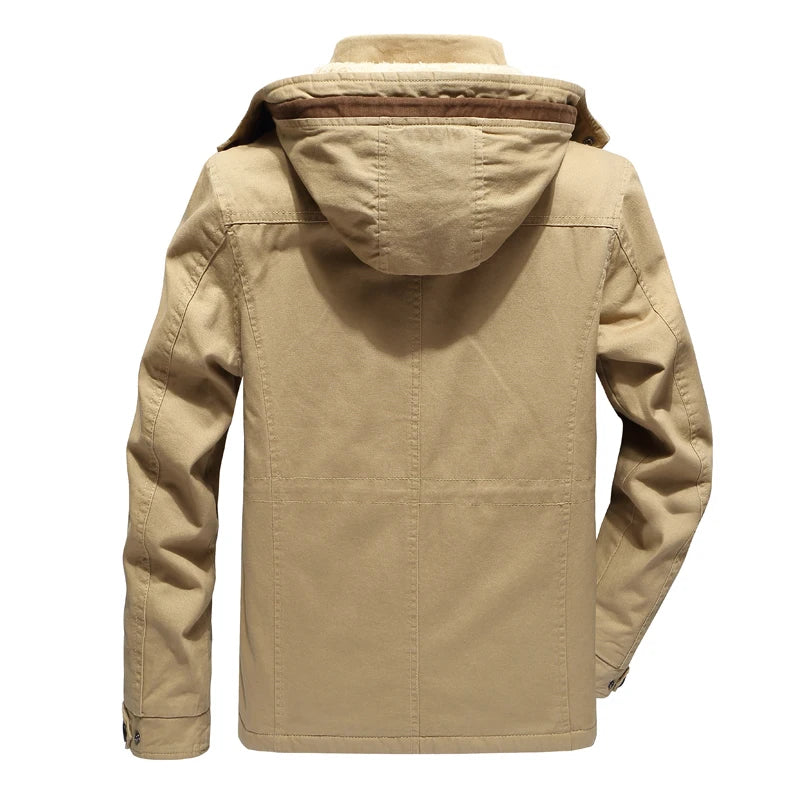 Newest Winter Jacket Coat Men Hooded Thicken Windproof Jacket High quality Cotton Jacket Male Military Jacket Army Green Khaki
