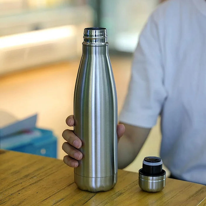 12 Hours Cold Water Guarantee Home Joy Hot & Cold Cola Bottle 1000 ml + Free Bottle Brush, Stainless Steel Water Bottle