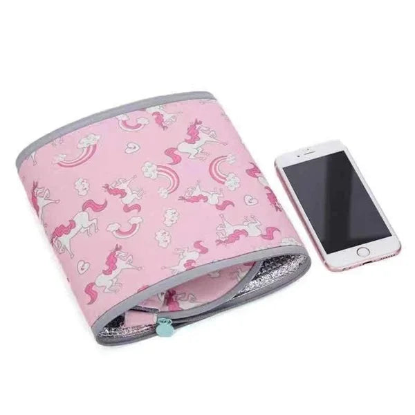 Round Insulated Lunch Bag, Foldable Thermal Insulated Lunch Bag Cover with Waterproof Round Insulation and Zipper Closing Waterproof Lunch Bag Tiffin Bag Insulated Lunch Box