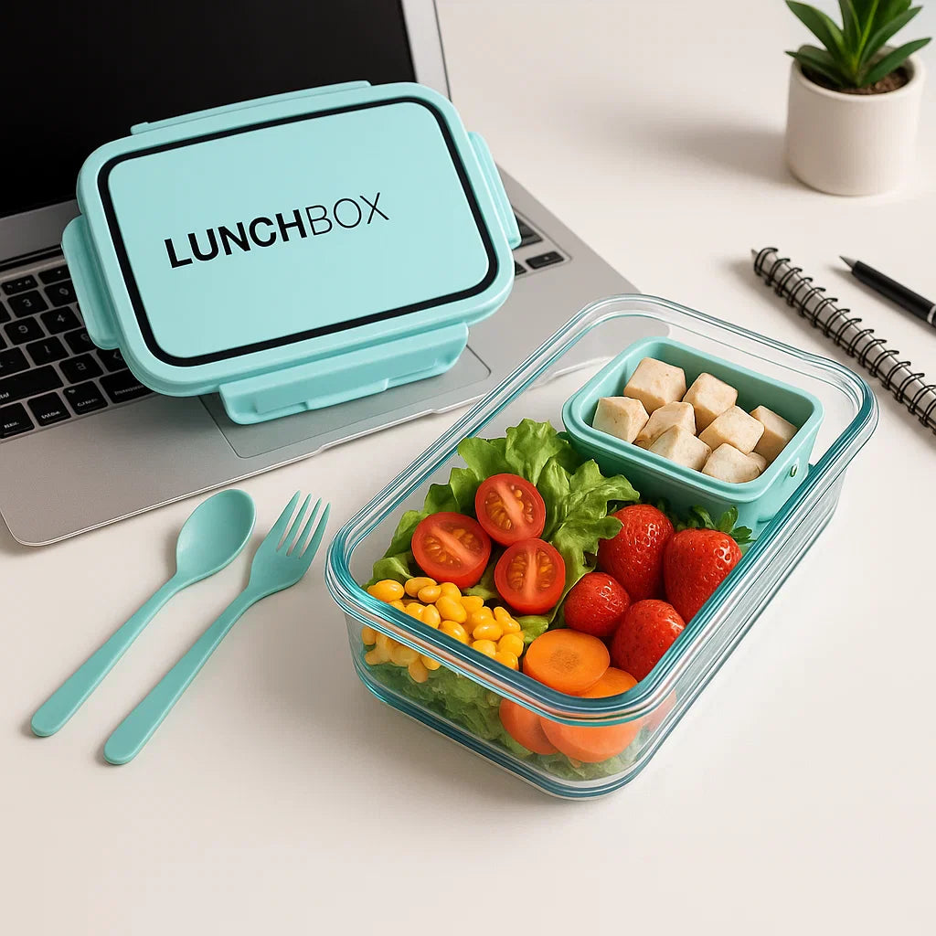 Anjani Leak Proof Lunch Box for Office with Spoon and Fork (1200 ml)