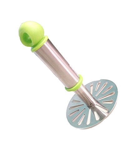 Anjani Stainless Steel Potato Vegetable Pav Bhaji Masher, Multicolour