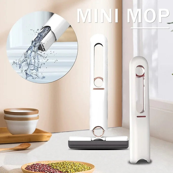 Multipurpose Mini Cleaning Mop, Portable Mini Mop Self Squeeze Strong Absorbent Magic Wiper for Kitchen Small Sponge Mop