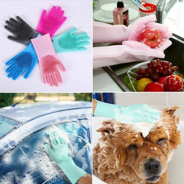 Multipurpose Silicone Scrubbing Hand Gloves, Silicon Hand Gloves For Dish Washing, Gloves For Washing Utensils