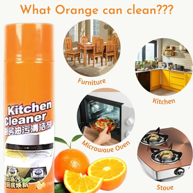 Kitchen Oil & Grease Stain Remover Spray - 500 ml, Chimney Cleaner Spray Bubble Cleaner, All Purpose Foam Degreaser Spray
