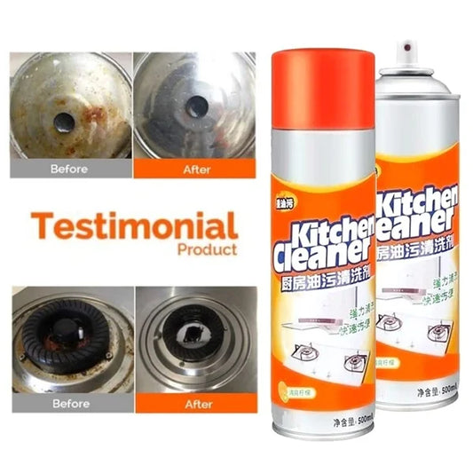 Kitchen Oil & Grease Stain Remover Spray - 500 ml, Chimney Cleaner Spray Bubble Cleaner, All Purpose Foam Degreaser Spray