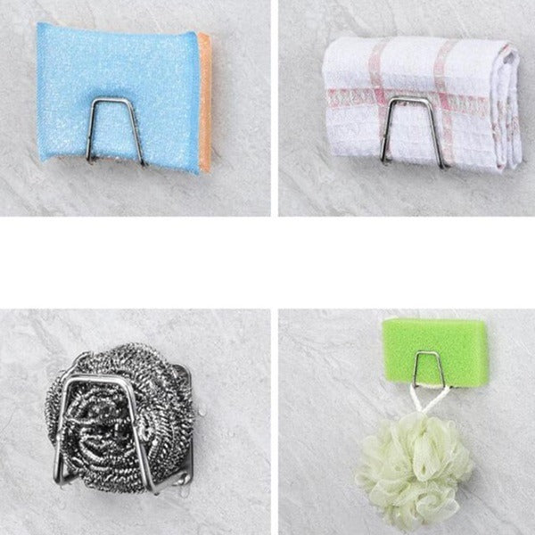 Self Adhesive Stainless Steel Kitchen Hook (Pack of 2 Pcs)