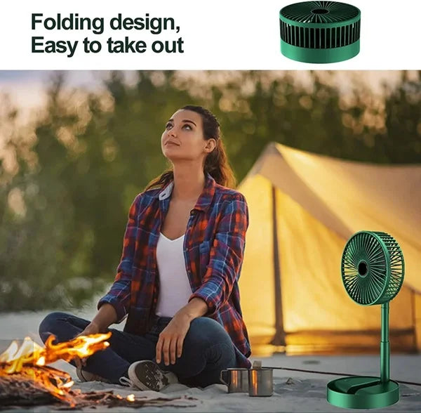 USB Rechargeable Telescopic Folding Fan, 3 speed Adjustable Folding Telescopic Table Fan for Office Desk Table Fan for Home kitchen