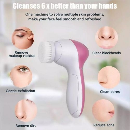5 in 1 Beauty Care Massager &amp; Dead Skin Remover Facial Exfoliator Care &amp; Cleansing Cleanser Massager Kit for Smoothing Body Beauty Skin Cleaner
