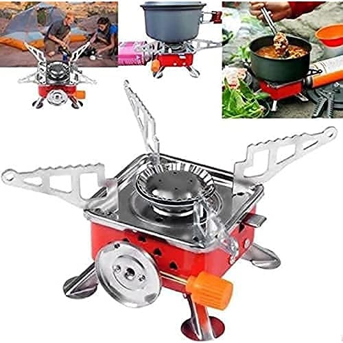 Mini Portable Outdoor Gas Stove, Butane Gas Burner For Outdoor Camping, Hiking, Picnic, Mini gas stove, Stainless Steel body, Folding Furnace, Camping Equipment