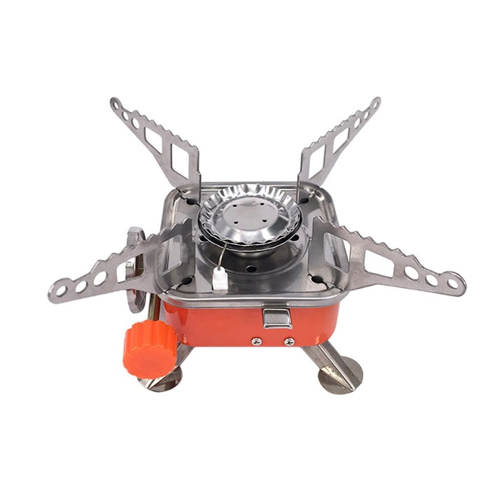 Mini Portable Outdoor Gas Stove, Butane Gas Burner For Outdoor Camping, Hiking, Picnic, Mini gas stove, Stainless Steel body, Folding Furnace, Camping Equipment
