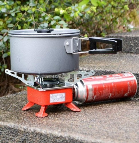 Mini Portable Outdoor Gas Stove, Butane Gas Burner For Outdoor Camping, Hiking, Picnic, Mini gas stove, Stainless Steel body, Folding Furnace, Camping Equipment