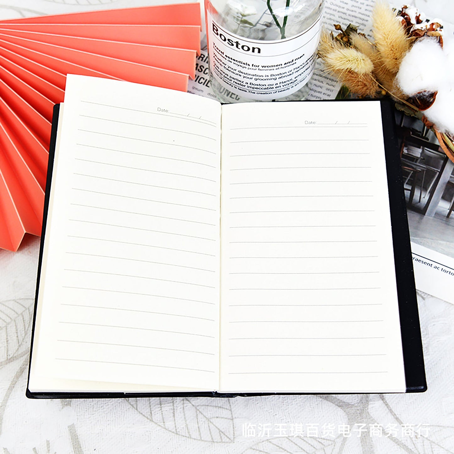 Golden Square Print Mini Long Notebook for School Office Notepad Home Use Diary