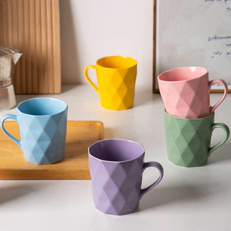 Color Glaze Ceramic Cup (Color Random) - 1 Pc