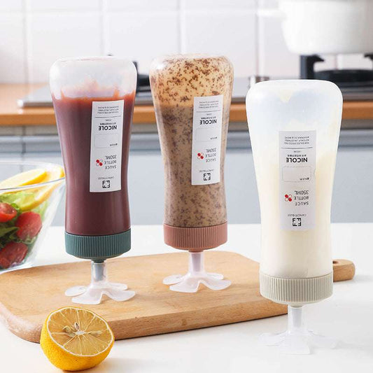 1Pc Squeeze sauce bottle food grade salad tomato honey sauce pointed mouth plastic seasoning bottle