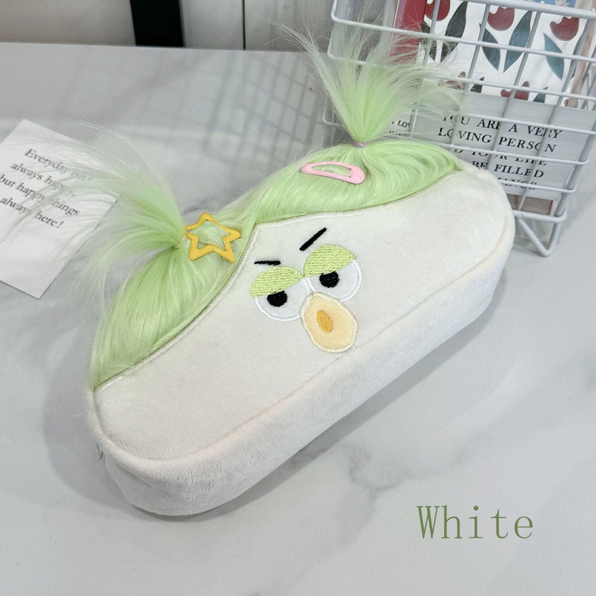 Funny Hairy Girl Pencil Case- With Accessories (Random Color)