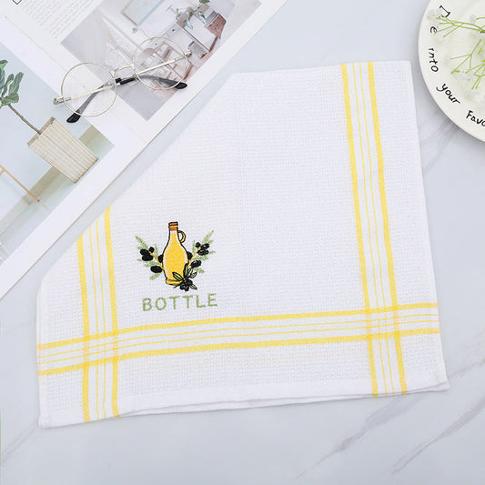 Polyester Cotton Embroidery  Dishwashing Cleaning Dusting Towel