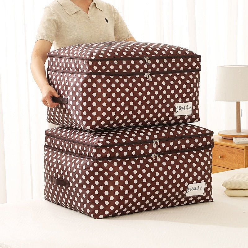 2 Compartment Polka Cloth Storage Bag