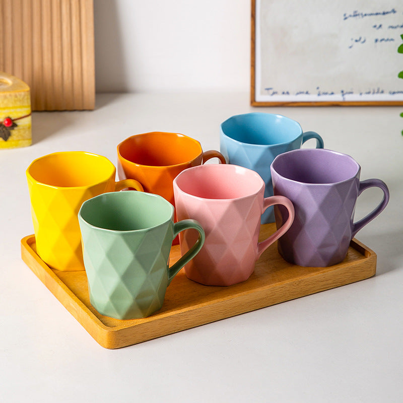Color Glaze Ceramic Cup (Color Random) - 1 Pc