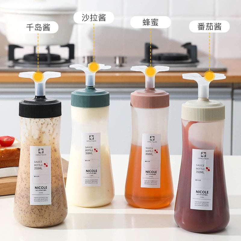 1Pc Squeeze sauce bottle food grade salad tomato honey sauce pointed mouth plastic seasoning bottle