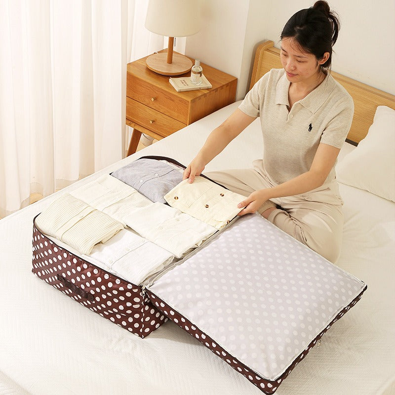 2 Compartment Polka Cloth Storage Bag