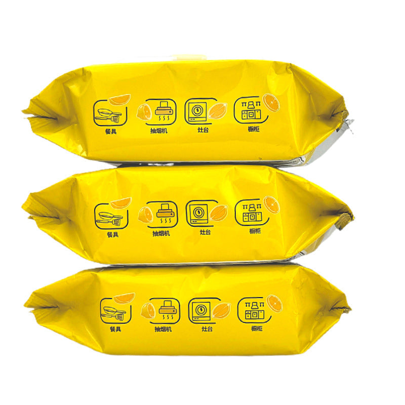 Kitchen Wet Wipes to Remove Oil Stains Thick Household Cleaning Wet Wipes Chimney Hood Oil Wipe Disposable Rag (80 Pcs)